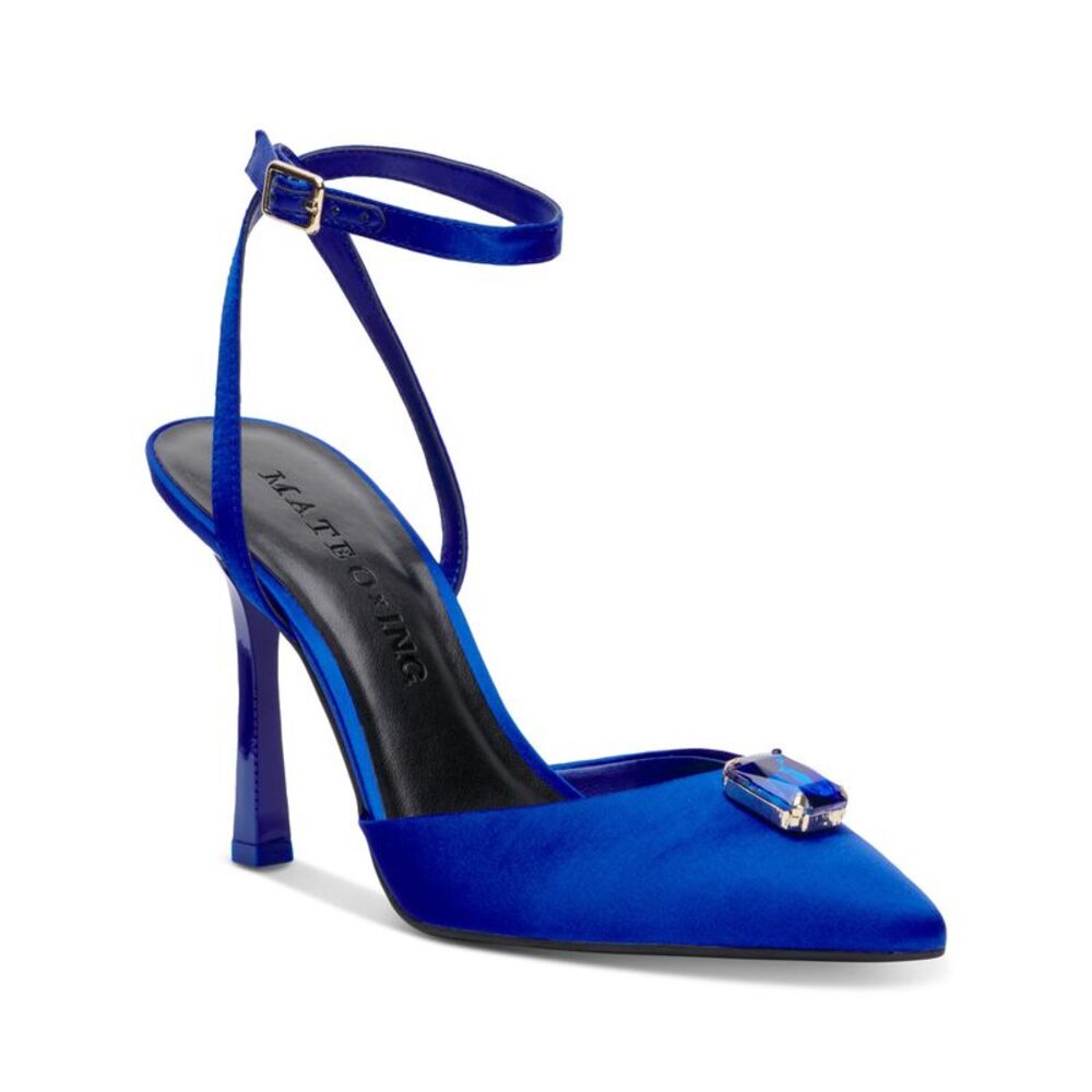 MATEO BY INC Womens Blue Gem Accent Mateo Pointed Toe Stiletto Slingback 5.5 M